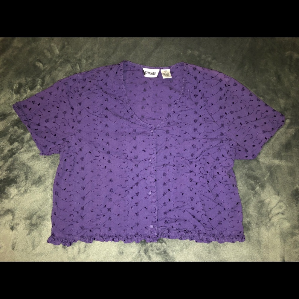 💍vintage gitano eyelet blouse shirt top